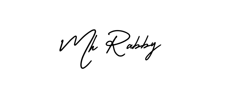 How to make Mh Rabby signature? AmerikaSignatureDemo-Regular is a professional autograph style. Create handwritten signature for Mh Rabby name. Mh Rabby signature style 3 images and pictures png