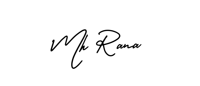 Similarly AmerikaSignatureDemo-Regular is the best handwritten signature design. Signature creator online .You can use it as an online autograph creator for name Mh Rana. Mh Rana signature style 3 images and pictures png