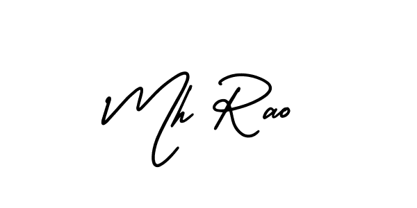 You should practise on your own different ways (AmerikaSignatureDemo-Regular) to write your name (Mh Rao) in signature. don't let someone else do it for you. Mh Rao signature style 3 images and pictures png