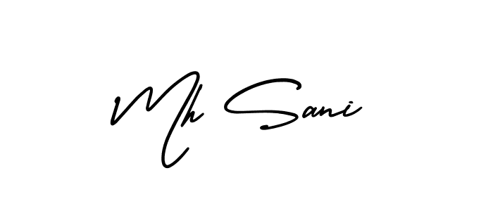 This is the best signature style for the Mh Sani name. Also you like these signature font (AmerikaSignatureDemo-Regular). Mix name signature. Mh Sani signature style 3 images and pictures png