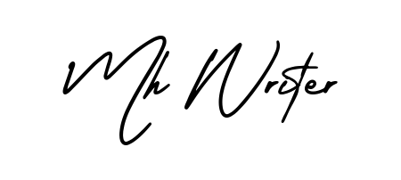 The AmerikaSignatureDemo-Regular handwriting style adds charm and authenticity to name Mh Writer. A wonderful choice for personal thank-you notes. Mh Writer signature style 3 images and pictures png