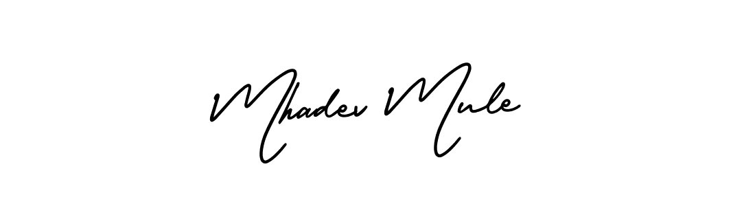 if you are searching for the best signature style for your name Mhadev Mule. so please give up your signature search. here we have designed multiple signature styles  using AmerikaSignatureDemo-Regular. Mhadev Mule signature style 3 images and pictures png