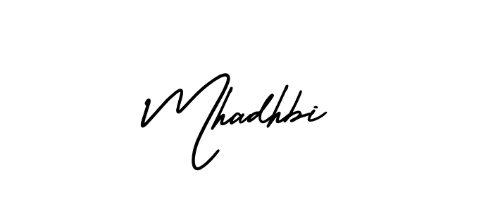 Make a beautiful signature design for name Mhadhbi. With this signature (AmerikaSignatureDemo-Regular) style, you can create a handwritten signature for free. Mhadhbi signature style 3 images and pictures png