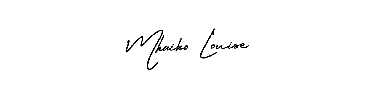 This is the best signature style for the Mhaiko Louise name. Also you like these signature font (AmerikaSignatureDemo-Regular). Mix name signature. Mhaiko Louise signature style 3 images and pictures png
