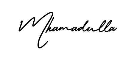 Elevate your brand with a stunning Mhamadulla eSignature. The AmerikaSignatureDemo-Regular style provides a balanced, flowing aesthetic for everyday signing. Mhamadulla signature style 3 images and pictures png