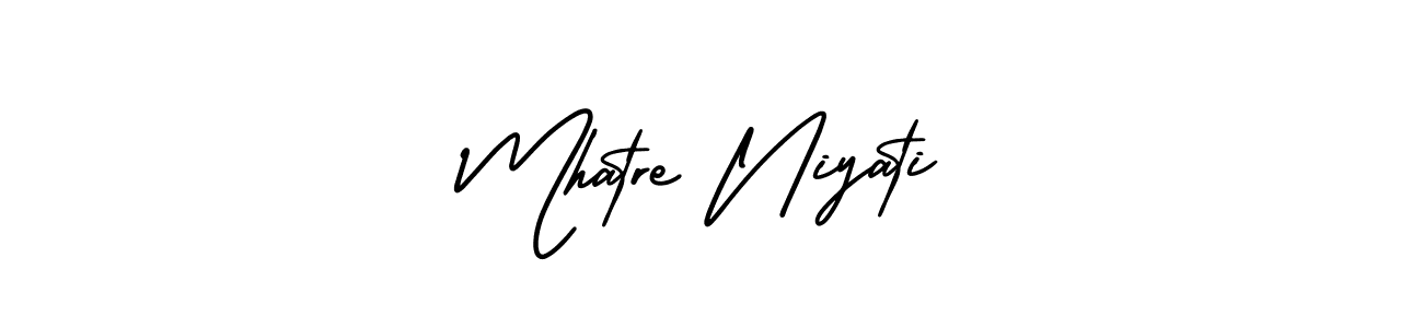 Make a short Mhatre Niyati signature style. Manage your documents anywhere anytime using AmerikaSignatureDemo-Regular. Create and add eSignatures, submit forms, share and send files easily. Mhatre Niyati signature style 3 images and pictures png