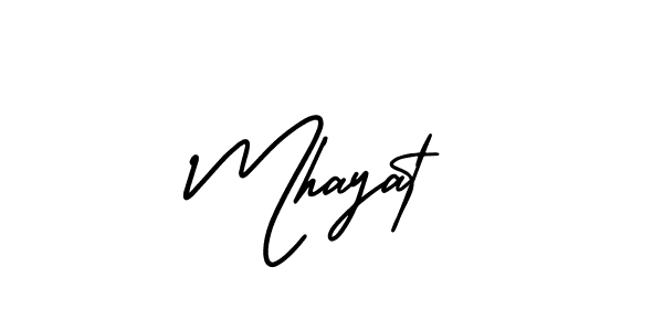 The best way (AmerikaSignatureDemo-Regular) to make a short signature is to pick only two or three words in your name. The name Mhayat include a total of six letters. For converting this name. Mhayat signature style 3 images and pictures png