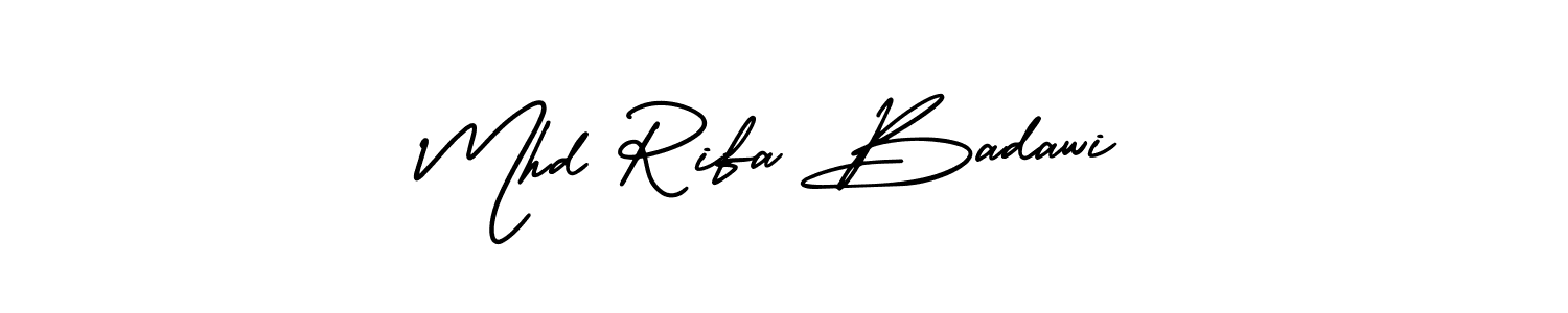 Design your own signature with our free online signature maker. With this signature software, you can create a handwritten (AmerikaSignatureDemo-Regular) signature for name Mhd Rifa Badawi. Mhd Rifa Badawi signature style 3 images and pictures png
