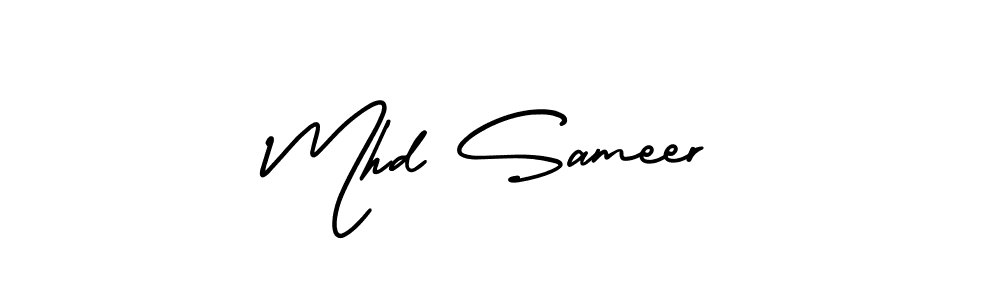 The best way (AmerikaSignatureDemo-Regular) to make a short signature is to pick only two or three words in your name. The name Mhd Sameer include a total of six letters. For converting this name. Mhd Sameer signature style 3 images and pictures png