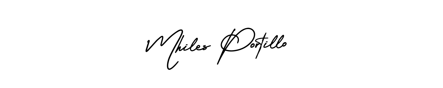 How to Draw Mhiles Portillo signature style? AmerikaSignatureDemo-Regular is a latest design signature styles for name Mhiles Portillo. Mhiles Portillo signature style 3 images and pictures png