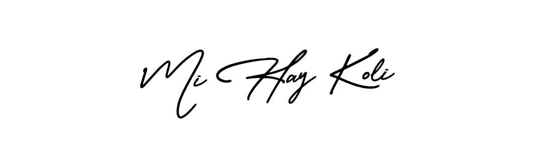 if you are searching for the best signature style for your name Mi Hay Koli. so please give up your signature search. here we have designed multiple signature styles  using AmerikaSignatureDemo-Regular. Mi Hay Koli signature style 3 images and pictures png