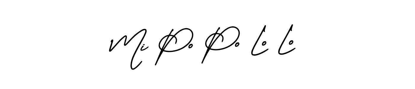 Make a beautiful signature design for name Mi Po Po Lo Lo. With this signature (AmerikaSignatureDemo-Regular) style, you can create a handwritten signature for free. Mi Po Po Lo Lo signature style 3 images and pictures png