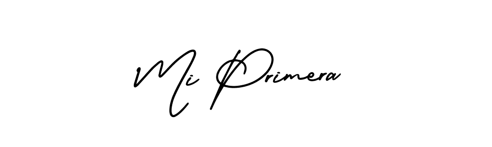 Mi Primera stylish signature style. Best Handwritten Sign (AmerikaSignatureDemo-Regular) for my name. Handwritten Signature Collection Ideas for my name Mi Primera. Mi Primera signature style 3 images and pictures png