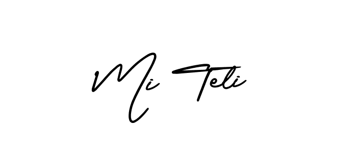 You should practise on your own different ways (AmerikaSignatureDemo-Regular) to write your name (Mi Teli) in signature. don't let someone else do it for you. Mi Teli signature style 3 images and pictures png