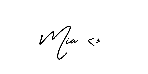 Make a beautiful signature design for name Mia <3. With this signature (AmerikaSignatureDemo-Regular) style, you can create a handwritten signature for free. Mia <3 signature style 3 images and pictures png