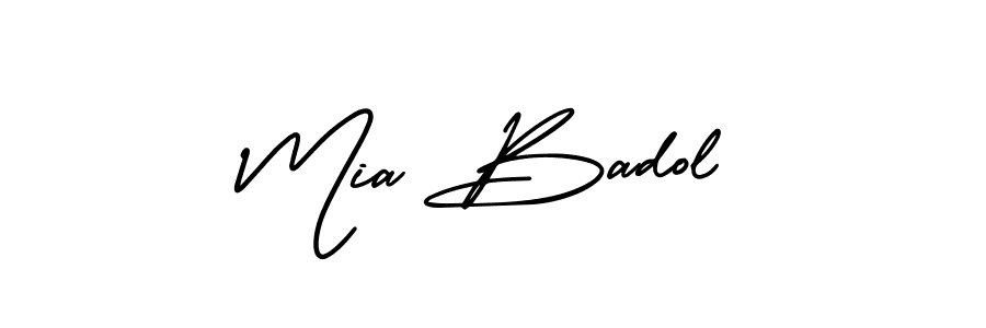 Mia Badol stylish signature style. Best Handwritten Sign (AmerikaSignatureDemo-Regular) for my name. Handwritten Signature Collection Ideas for my name Mia Badol. Mia Badol signature style 3 images and pictures png