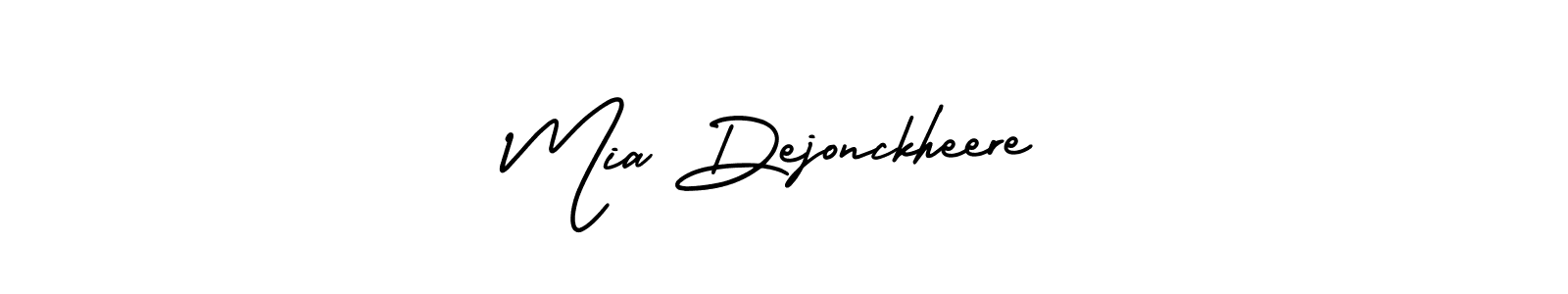 The best way (AmerikaSignatureDemo-Regular) to make a short signature is to pick only two or three words in your name. The name Mia Dejonckheere include a total of six letters. For converting this name. Mia Dejonckheere signature style 3 images and pictures png