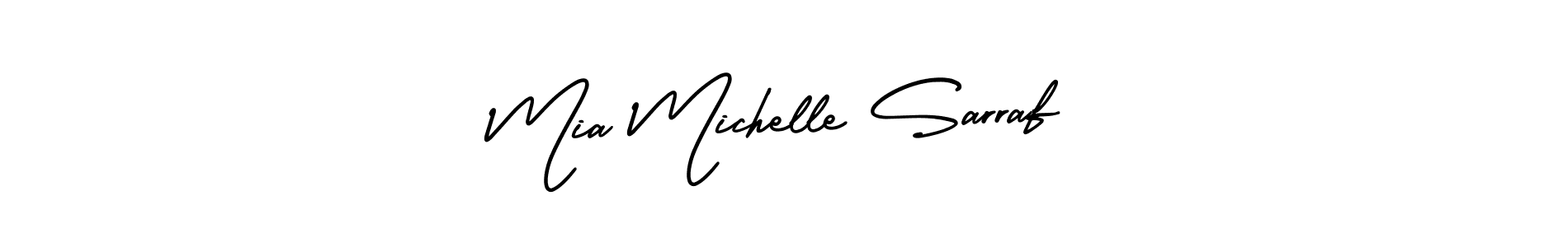 Mia Michelle Sarraf stylish signature style. Best Handwritten Sign (AmerikaSignatureDemo-Regular) for my name. Handwritten Signature Collection Ideas for my name Mia Michelle Sarraf. Mia Michelle Sarraf signature style 3 images and pictures png