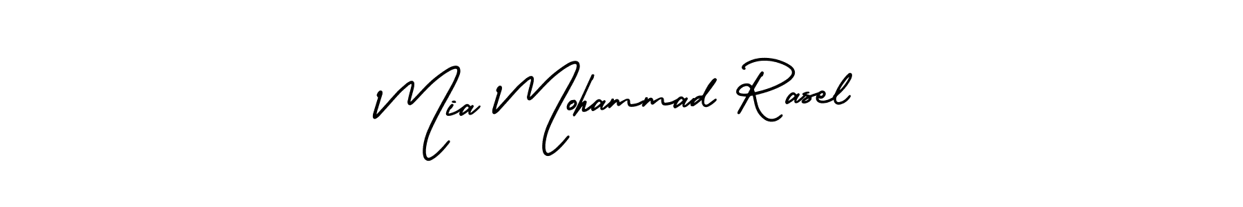 You should practise on your own different ways (AmerikaSignatureDemo-Regular) to write your name (Mia Mohammad Rasel) in signature. don't let someone else do it for you. Mia Mohammad Rasel signature style 3 images and pictures png