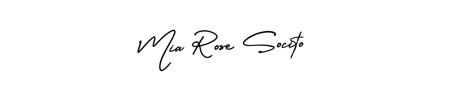 You should practise on your own different ways (AmerikaSignatureDemo-Regular) to write your name (Mia Rose Socito) in signature. don't let someone else do it for you. Mia Rose Socito signature style 3 images and pictures png
