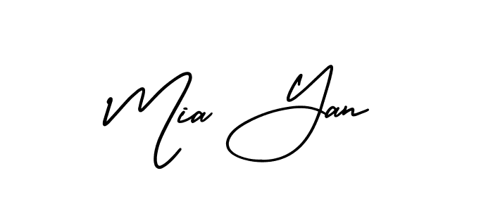 Mia Yan stylish signature style. Best Handwritten Sign (AmerikaSignatureDemo-Regular) for my name. Handwritten Signature Collection Ideas for my name Mia Yan. Mia Yan signature style 3 images and pictures png