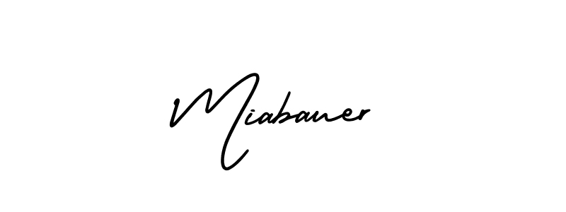 You should practise on your own different ways (AmerikaSignatureDemo-Regular) to write your name (Miabauer) in signature. don't let someone else do it for you. Miabauer signature style 3 images and pictures png