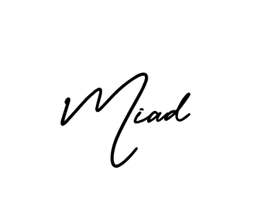 It looks lik you need a new signature style for name Miad. Design unique handwritten (AmerikaSignatureDemo-Regular) signature with our free signature maker in just a few clicks. Miad signature style 3 images and pictures png