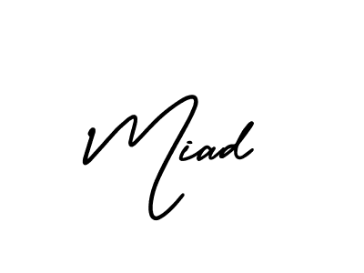Make a beautiful signature design for name Miad. With this signature (AmerikaSignatureDemo-Regular) style, you can create a handwritten signature for free. Miad signature style 3 images and pictures png