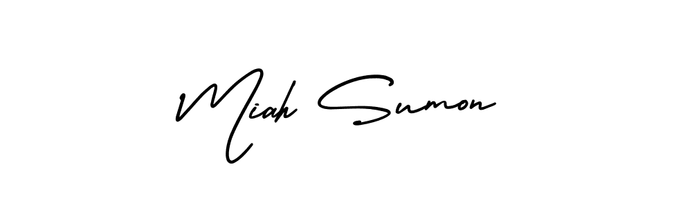 Also You can easily find your signature by using the search form. We will create Miah Sumon name handwritten signature images for you free of cost using AmerikaSignatureDemo-Regular sign style. Miah Sumon signature style 3 images and pictures png