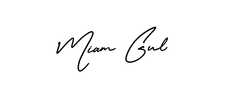 Create a beautiful signature design for name Miam Gul. With this signature (AmerikaSignatureDemo-Regular) fonts, you can make a handwritten signature for free. Miam Gul signature style 3 images and pictures png