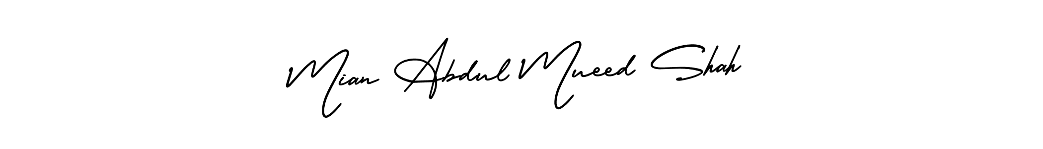 How to make Mian Abdul Mueed Shah name signature. Use AmerikaSignatureDemo-Regular style for creating short signs online. This is the latest handwritten sign. Mian Abdul Mueed Shah signature style 3 images and pictures png
