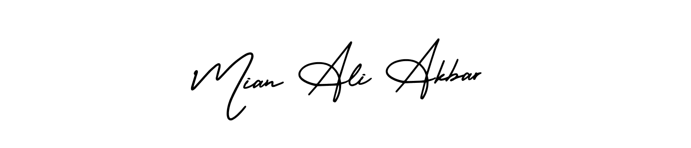 Also You can easily find your signature by using the search form. We will create Mian Ali Akbar name handwritten signature images for you free of cost using AmerikaSignatureDemo-Regular sign style. Mian Ali Akbar signature style 3 images and pictures png