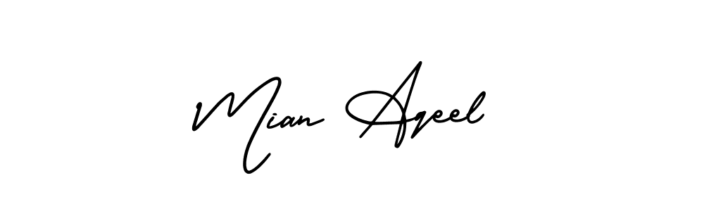 How to Draw Mian Aqeel signature style? AmerikaSignatureDemo-Regular is a latest design signature styles for name Mian Aqeel. Mian Aqeel signature style 3 images and pictures png