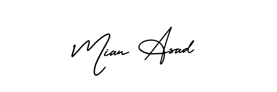 You can use this online signature creator to create a handwritten signature for the name Mian Asad. This is the best online autograph maker. Mian Asad signature style 3 images and pictures png