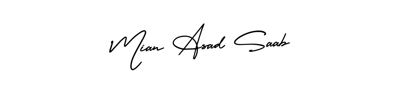 Mian Asad Saab stylish signature style. Best Handwritten Sign (AmerikaSignatureDemo-Regular) for my name. Handwritten Signature Collection Ideas for my name Mian Asad Saab. Mian Asad Saab signature style 3 images and pictures png