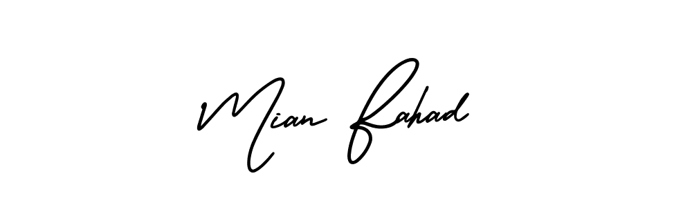 Also You can easily find your signature by using the search form. We will create Mian Fahad name handwritten signature images for you free of cost using AmerikaSignatureDemo-Regular sign style. Mian Fahad signature style 3 images and pictures png