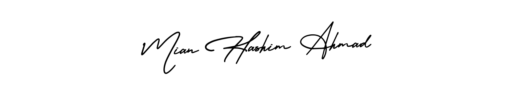 if you are searching for the best signature style for your name Mian Hashim Ahmad. so please give up your signature search. here we have designed multiple signature styles  using AmerikaSignatureDemo-Regular. Mian Hashim Ahmad signature style 3 images and pictures png