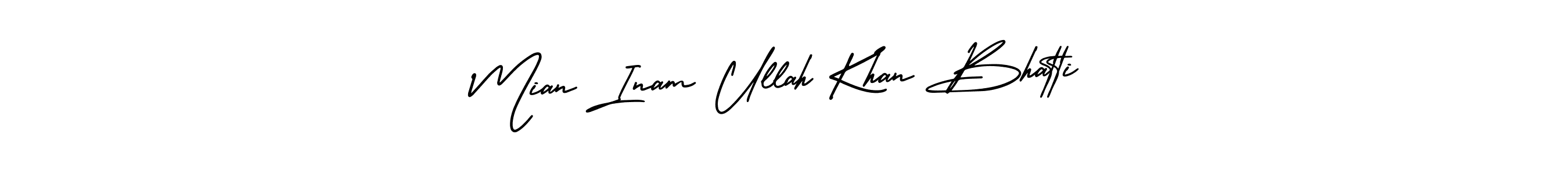 How to make Mian Inam Ullah Khan Bhatti name signature. Use AmerikaSignatureDemo-Regular style for creating short signs online. This is the latest handwritten sign. Mian Inam Ullah Khan Bhatti signature style 3 images and pictures png