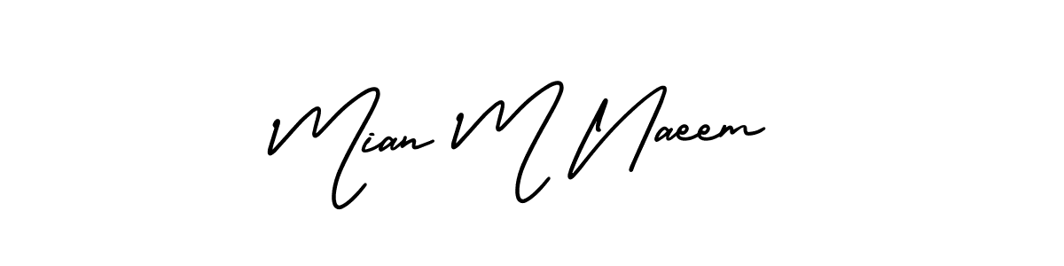 Mian M Naeem stylish signature style. Best Handwritten Sign (AmerikaSignatureDemo-Regular) for my name. Handwritten Signature Collection Ideas for my name Mian M Naeem. Mian M Naeem signature style 3 images and pictures png