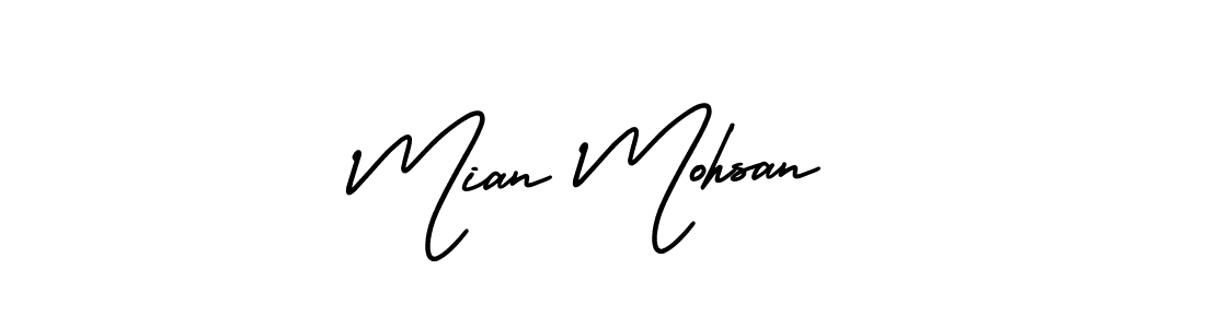 Make a beautiful signature design for name Mian Mohsan. With this signature (AmerikaSignatureDemo-Regular) style, you can create a handwritten signature for free. Mian Mohsan signature style 3 images and pictures png