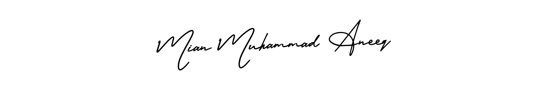 Design your own signature with our free online signature maker. With this signature software, you can create a handwritten (AmerikaSignatureDemo-Regular) signature for name Mian Muhammad Aneeq. Mian Muhammad Aneeq signature style 3 images and pictures png