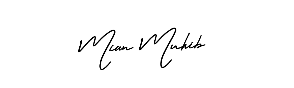 You should practise on your own different ways (AmerikaSignatureDemo-Regular) to write your name (Mian Muhib) in signature. don't let someone else do it for you. Mian Muhib signature style 3 images and pictures png
