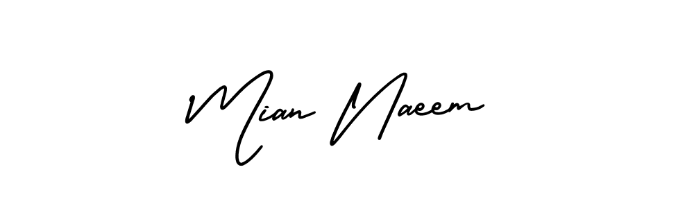 You should practise on your own different ways (AmerikaSignatureDemo-Regular) to write your name (Mian Naeem) in signature. don't let someone else do it for you. Mian Naeem signature style 3 images and pictures png