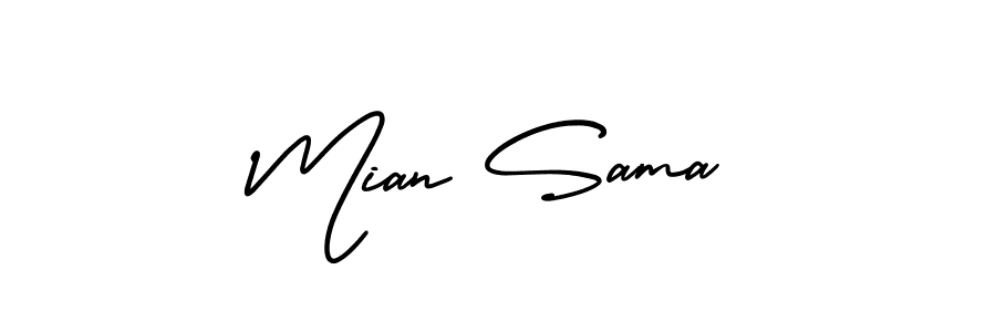 if you are searching for the best signature style for your name Mian Sama. so please give up your signature search. here we have designed multiple signature styles  using AmerikaSignatureDemo-Regular. Mian Sama signature style 3 images and pictures png