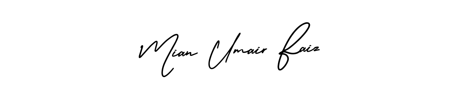 AmerikaSignatureDemo-Regular is a professional signature style that is perfect for those who want to add a touch of class to their signature. It is also a great choice for those who want to make their signature more unique. Get Mian Umair Faiz name to fancy signature for free. Mian Umair Faiz signature style 3 images and pictures png