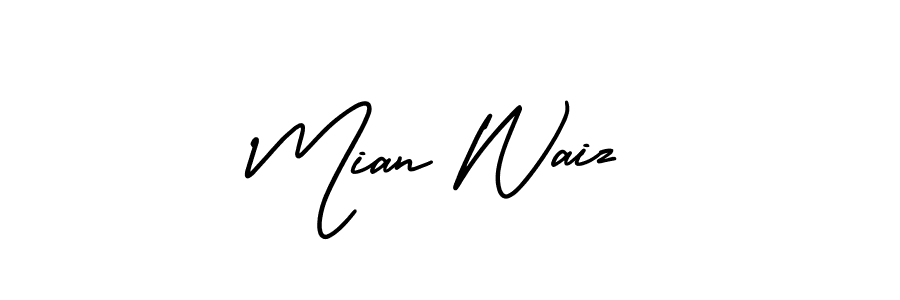 Make a beautiful signature design for name Mian Waiz. With this signature (AmerikaSignatureDemo-Regular) style, you can create a handwritten signature for free. Mian Waiz signature style 3 images and pictures png