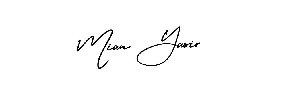Use a signature maker to create a handwritten signature online. With this signature software, you can design (AmerikaSignatureDemo-Regular) your own signature for name Mian Yasir. Mian Yasir signature style 3 images and pictures png