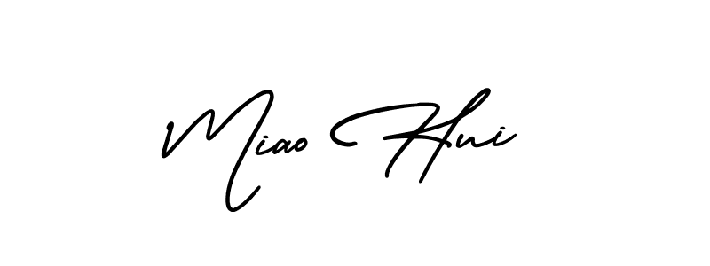 The best way (AmerikaSignatureDemo-Regular) to make a short signature is to pick only two or three words in your name. The name Miao Hui include a total of six letters. For converting this name. Miao Hui signature style 3 images and pictures png