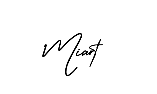 You should practise on your own different ways (AmerikaSignatureDemo-Regular) to write your name (Miart) in signature. don't let someone else do it for you. Miart signature style 3 images and pictures png