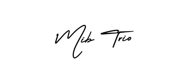 How to Draw Mib Trio signature style? AmerikaSignatureDemo-Regular is a latest design signature styles for name Mib Trio. Mib Trio signature style 3 images and pictures png
